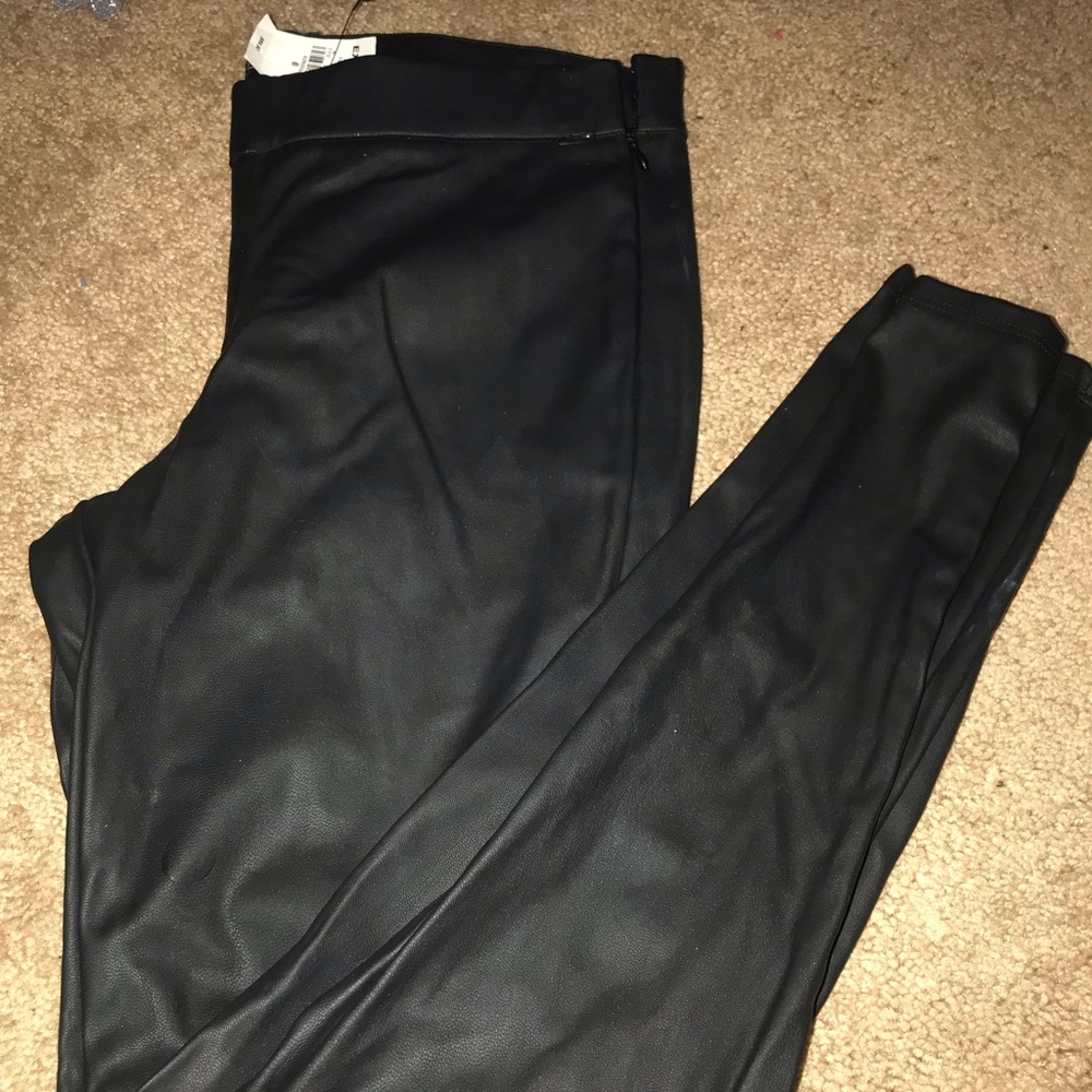 Express black pleather leggings